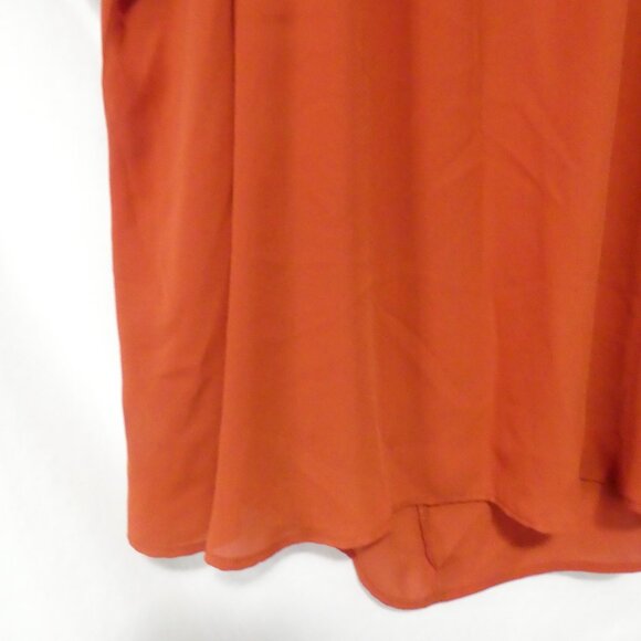 TORRID | size 2 | Rusty Orange Short Sleeve Blouse | Cold Shoulder - Picture 6 of 12